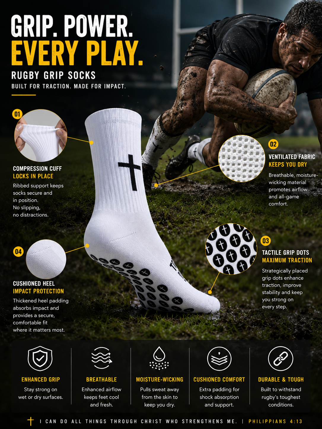 LIFTRS CrossGrip Pro Socks