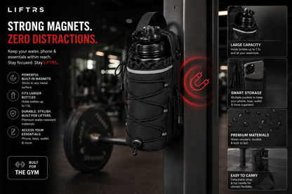 LIFTRS Magnetic Gym Bag – Hands-Free Bottle Holder & Smart Storage (Built for Lifters)